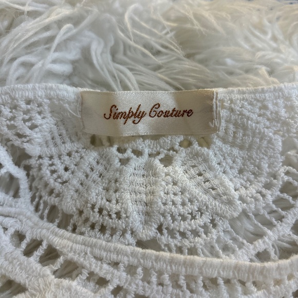 Womens open Knit Top Floral Pattern Dainty Cottagecore Country Chic Beachy SZ  M - Picture 9 of 9